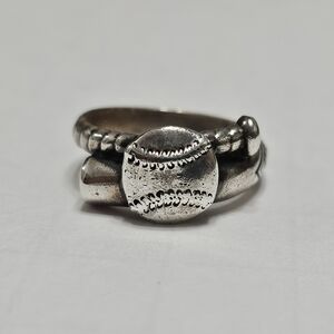 James Avery Retired Bat and Ball Ring sz8